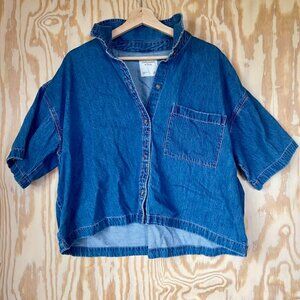 Abercrombie & Fitch Denim Short Sleeve Button Down – Size XL, Relaxed Fit
